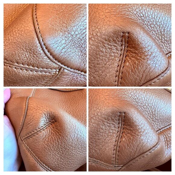 COLE HAAN - "Denny" Bronze Metallic Soft Pebble Leather Tote Shoulder Bag/Sweet! - Picture 12 of 16